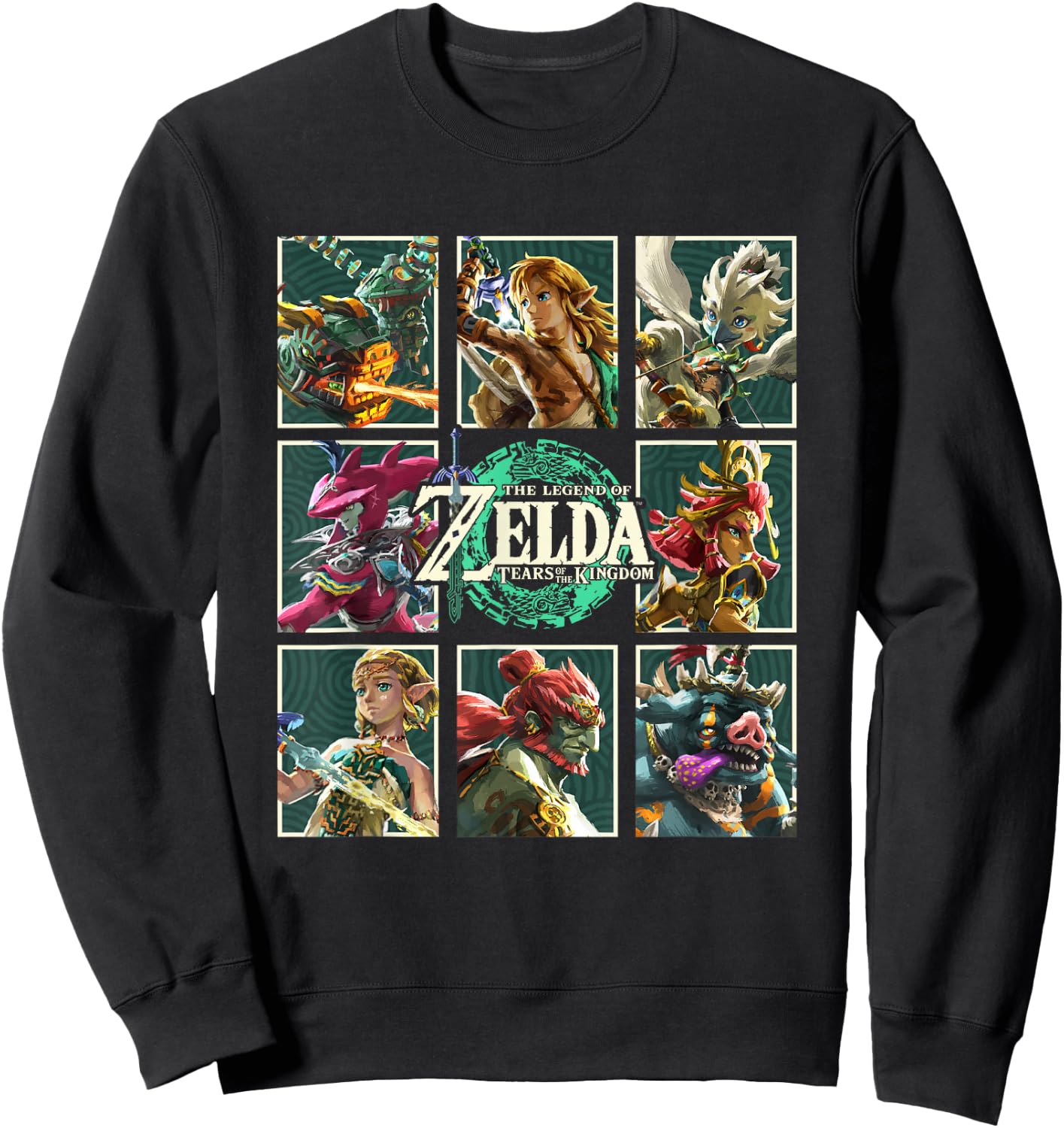 The Legend of Zelda Tears of The Kingdom Character Boxes Sweatshirt - Sweatshirt | Black