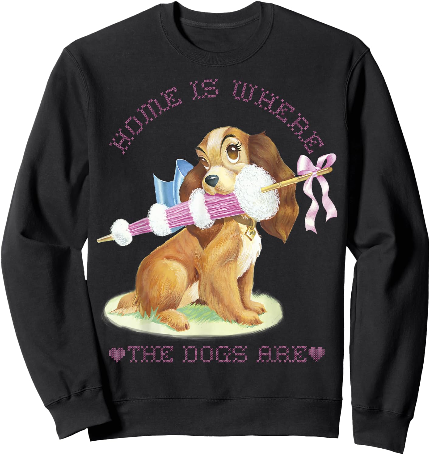 Disney Lady And The Tramp Lady Home Is Where The Dogs Are Sweatshirt - Sweatshirt | Black