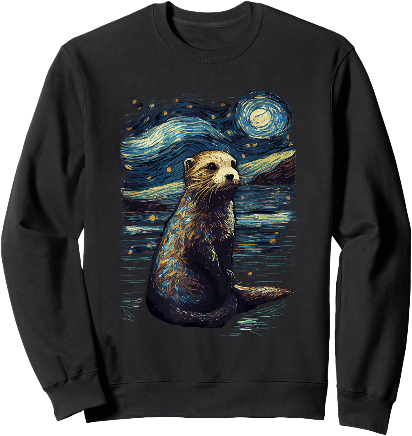 Otter Starry Night Sweatshirt - Sweatshirt | Black