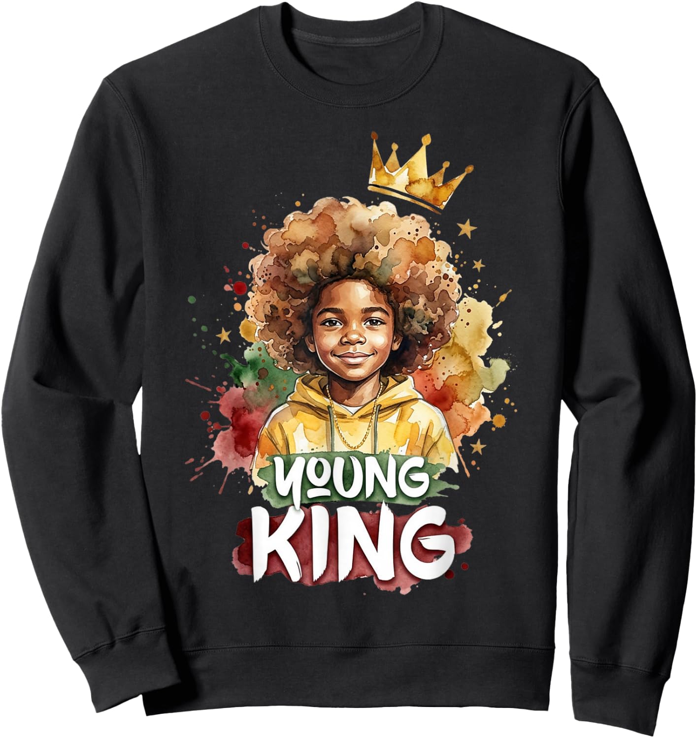 Black Young King Black History Month Juneteenth Kids Boys Sweatshirt - Sweatshirt | Black