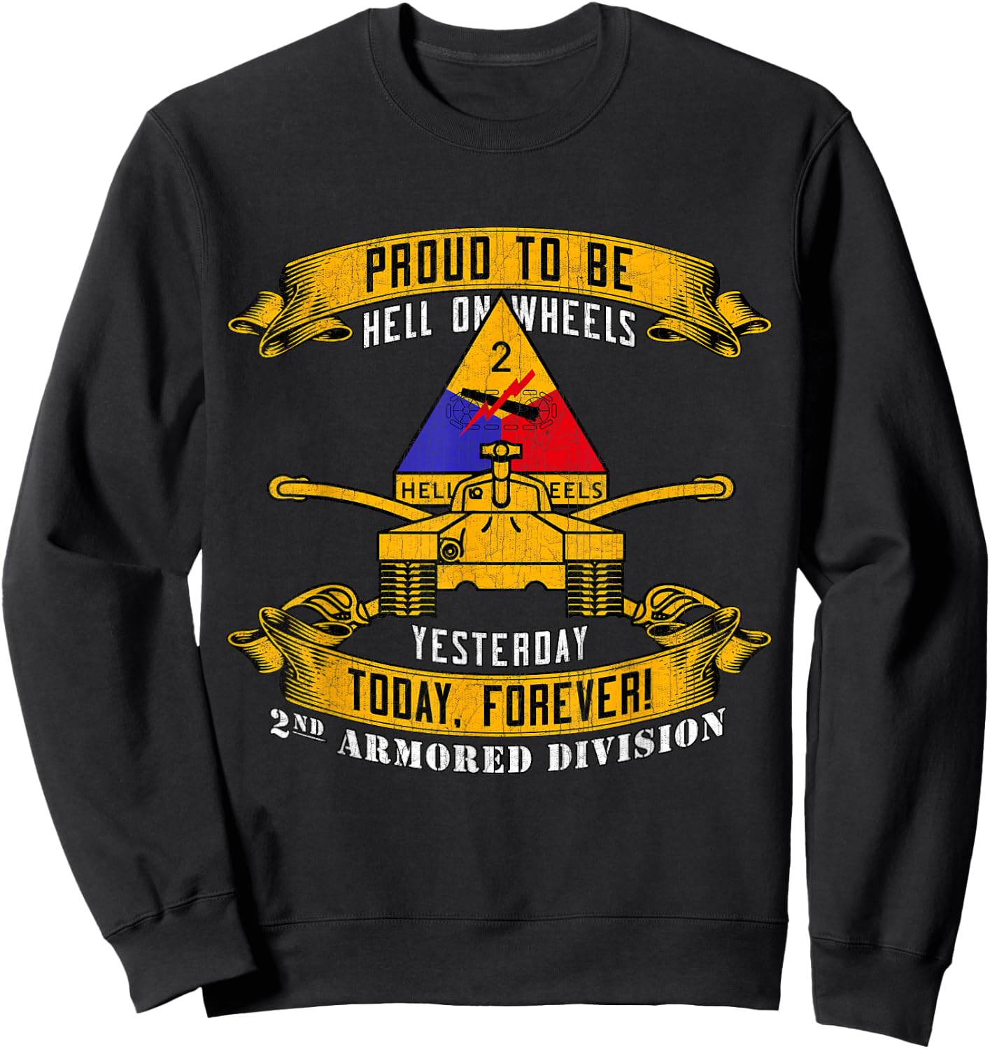 2nd Armored Division 2nd AD Veteran Fort Hood Sweatshirt - Sweatshirt | Black