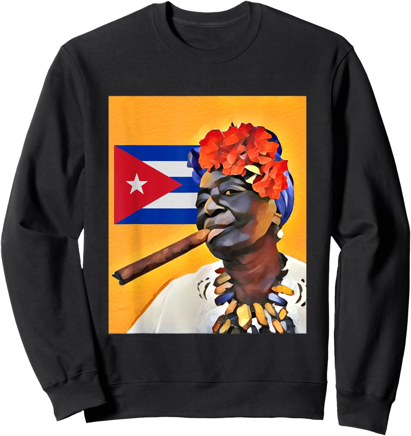 Afro Cuban women with cigar Sweatshirt - Sweatshirt | Black