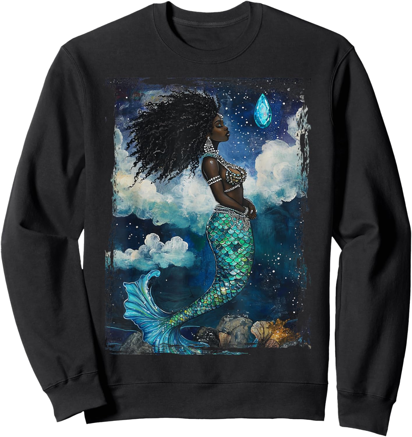 The Goddess Yemaya Wicca African Witch Temperance Mermaid Sweatshirt - Sweatshirt | Black