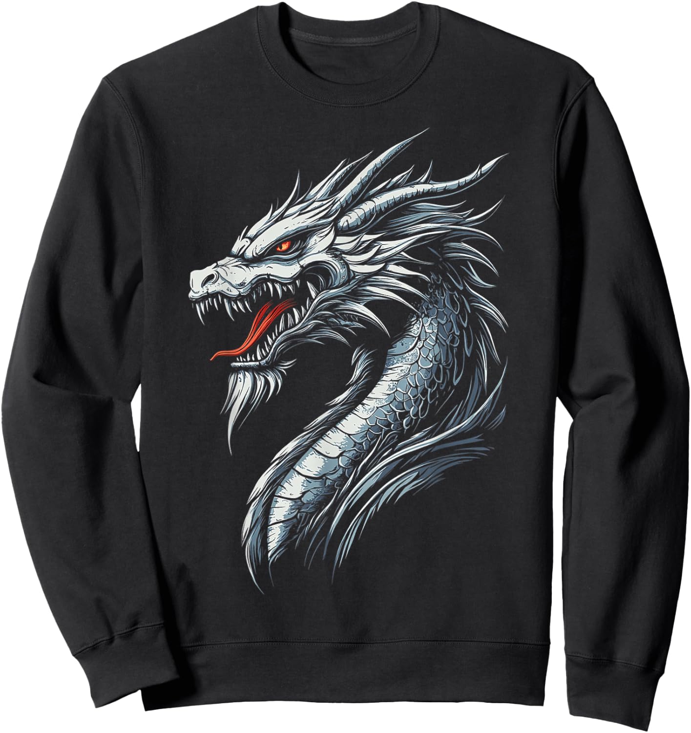 Dragon Illustration Mythical Dragon Sweatshirt - Sweatshirt | Black