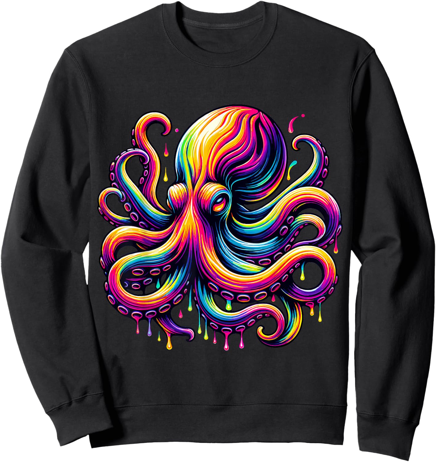 Paint Art Octopus Octopuses Sweatshirt - Sweatshirt | Black