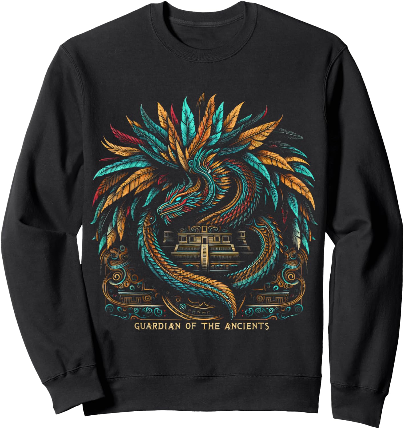 Aztec God Quetzalcoatl Feathered Serpent Aztecs Snake God Sweatshirt - Sweatshirt | Black