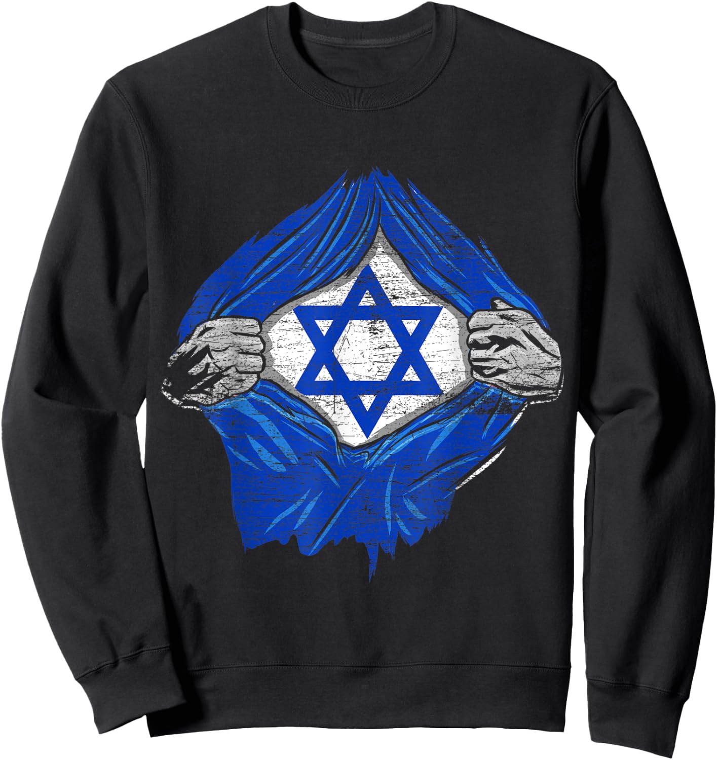 Jewish Israeli Symbol Jerusalem Israel Sweatshirt - Sweatshirt | Black