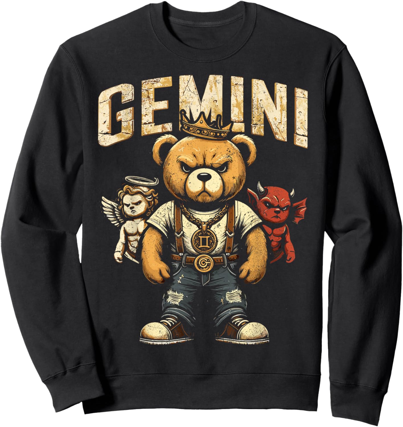 Gemini King Birthday Teddy Bear May Born Teens, Boys, Men's Sweatshirt - Sweatshirt | Black