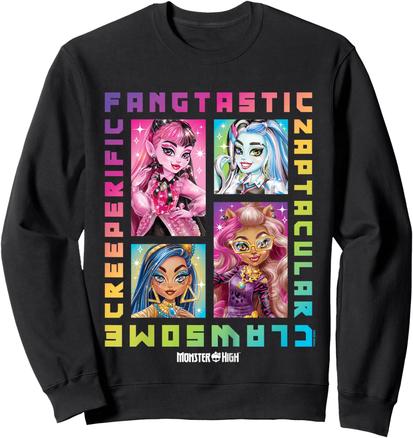 Children's Monster High Student Rainbow Grid , black Sweatshirt - Sweatshirt | Black