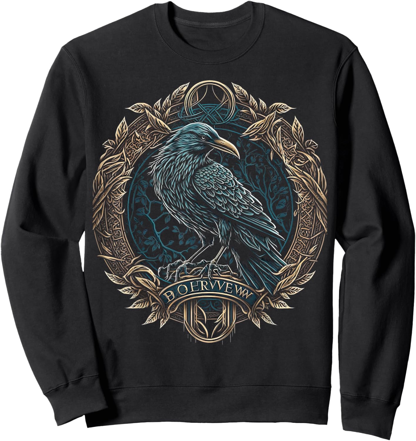 Odin's Raven Viking Norse Runes Nordmann Mythology Sweatshirt - Sweatshirt | Black