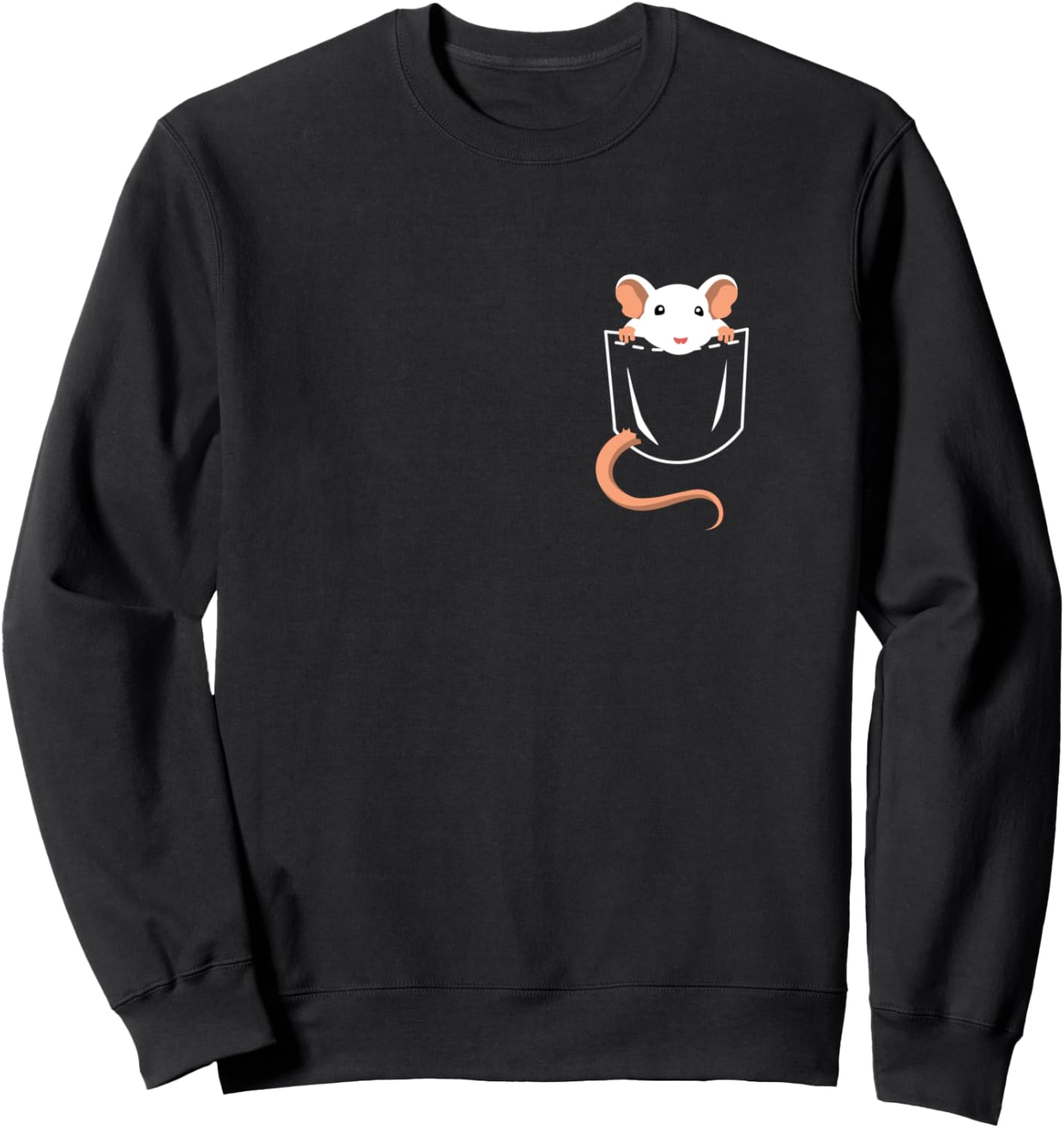 Ratte In Tasche - süße Ratten Liebe Haustier Hausratte Langarmshirt Sweatshirt - Sweatshirt | Black