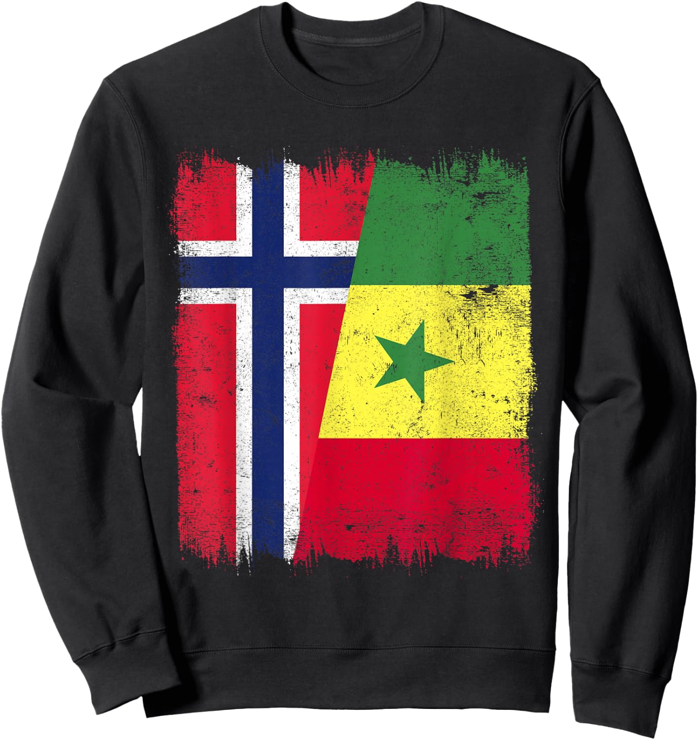 Norway Senegal Flag | Norwegian Senegalese Roots Sweatshirt - Sweatshirt | Black