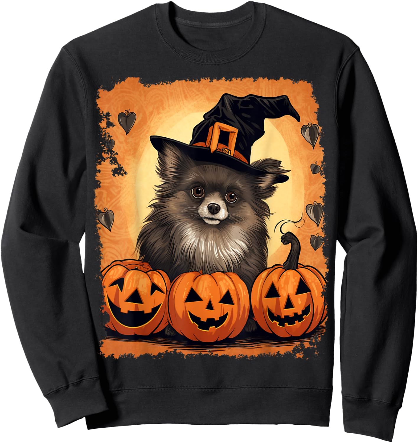 Dog Halloween Pomeranian Sweatshirt - Sweatshirt | Black