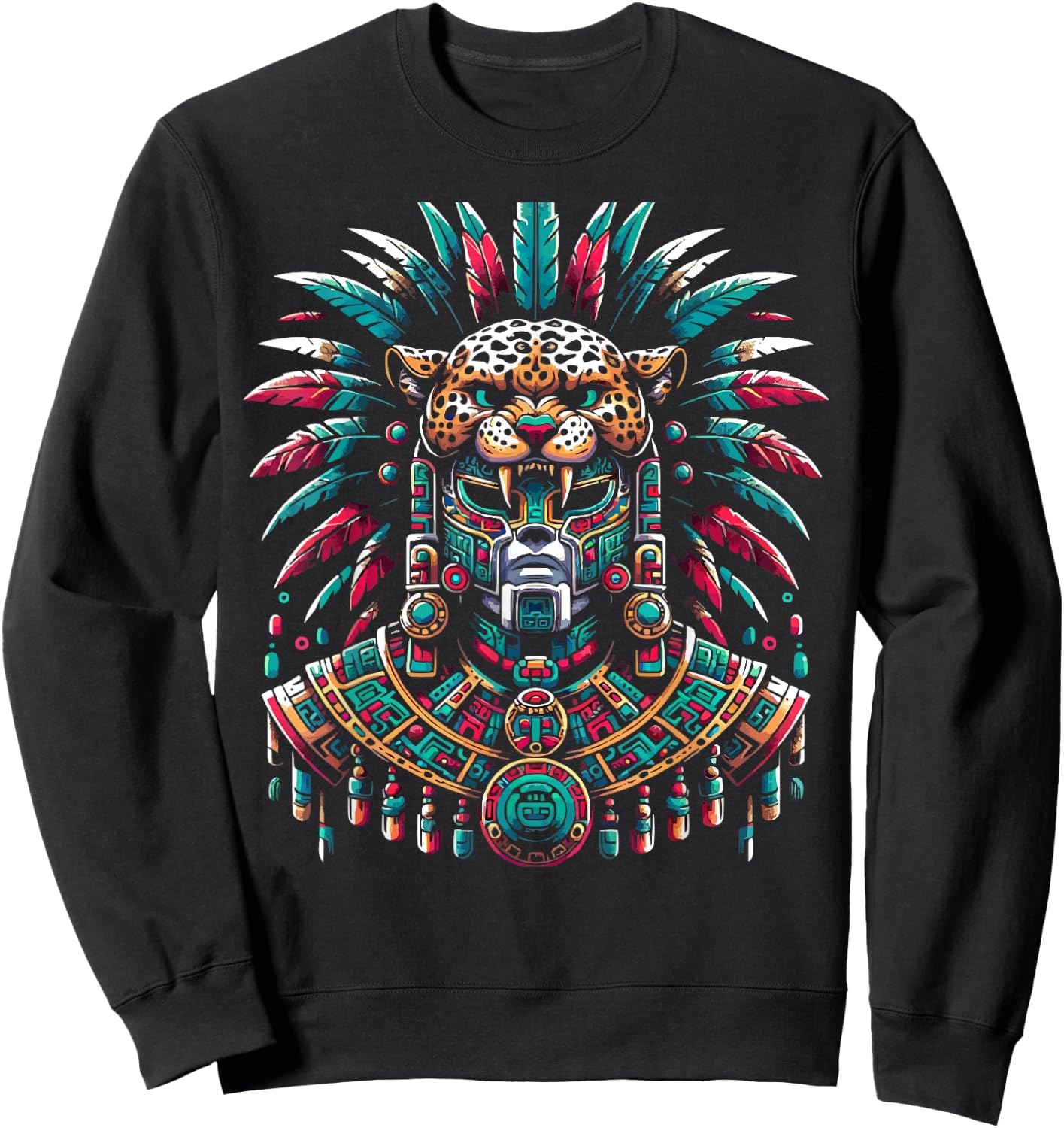 Aztec Jaguar Warrior Aztec Culture Mayan Indigenous Sweatshirt - Sweatshirt | Black