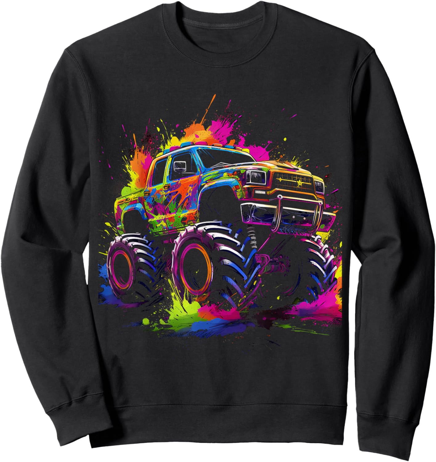 Monster Truck Coloured Monster Truck Boys Sweatshirt - Sweatshirt | Black