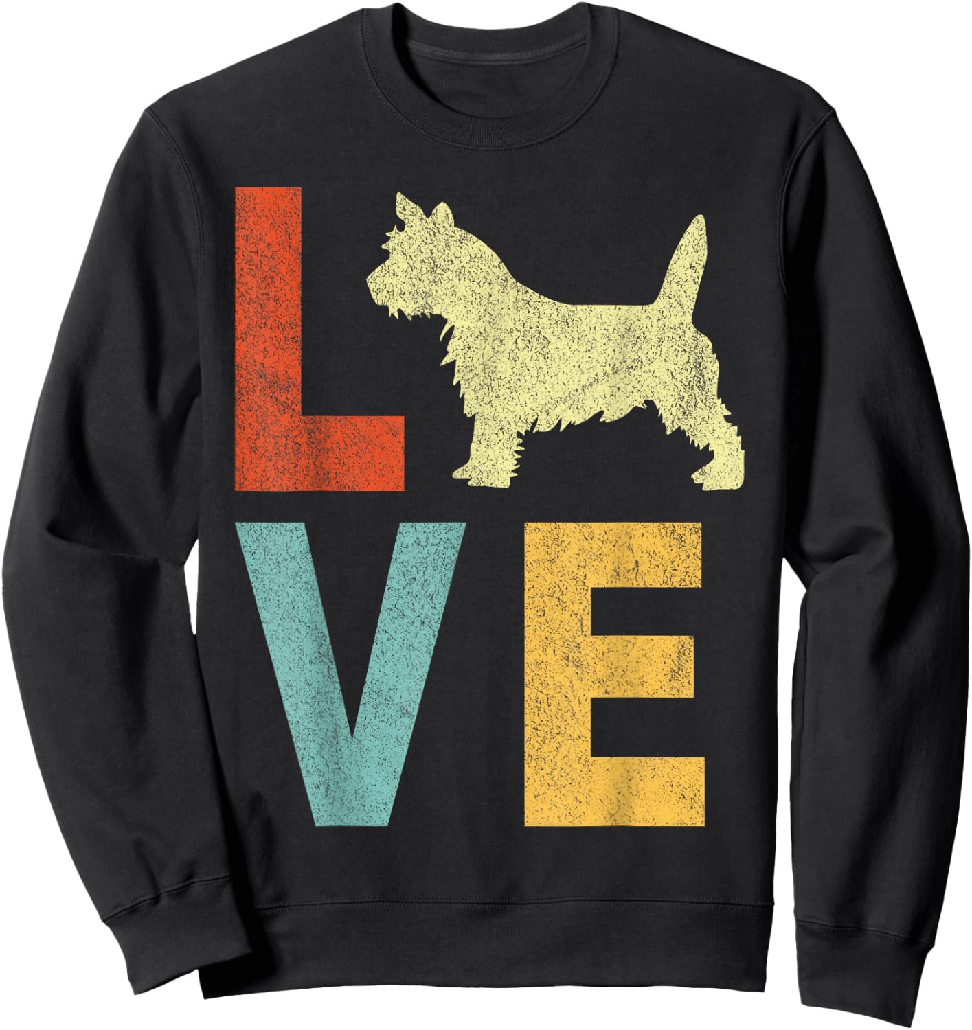 Love Cairn Terrier Mom Cairn Terrier Dad Retro Vintage Sweatshirt - Sweatshirt | Black