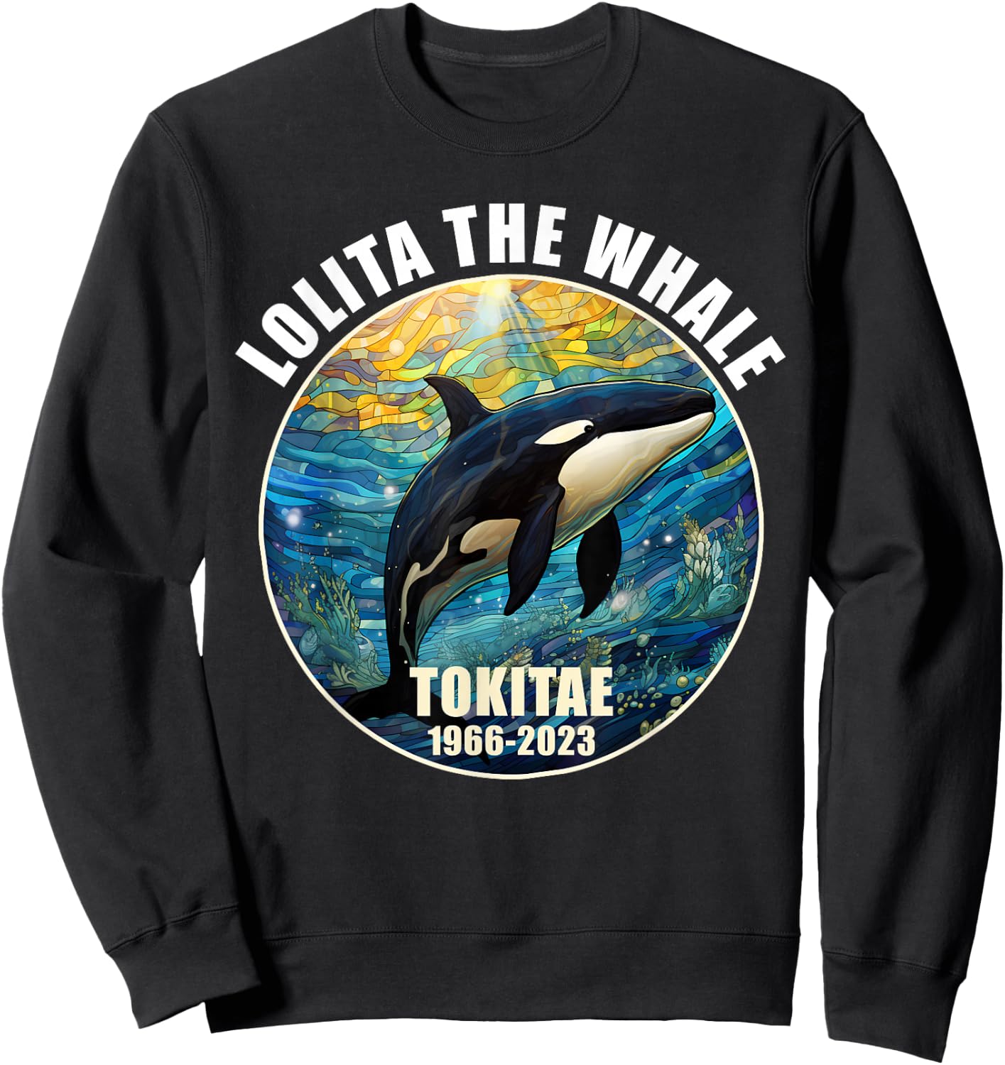 Lolita the Whale Tokitae Orca 1966 2023 R.I.B Sweatshirt - Sweatshirt | Black