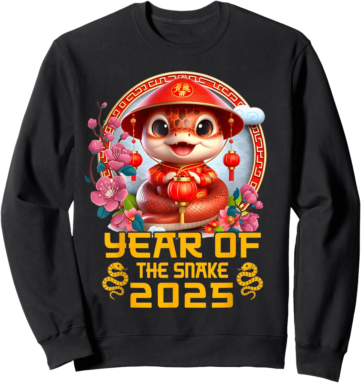 Chinese New Year Toddlers Kids Year Of the Snake 2025 Sweatshirt - Sweatshirt | Black