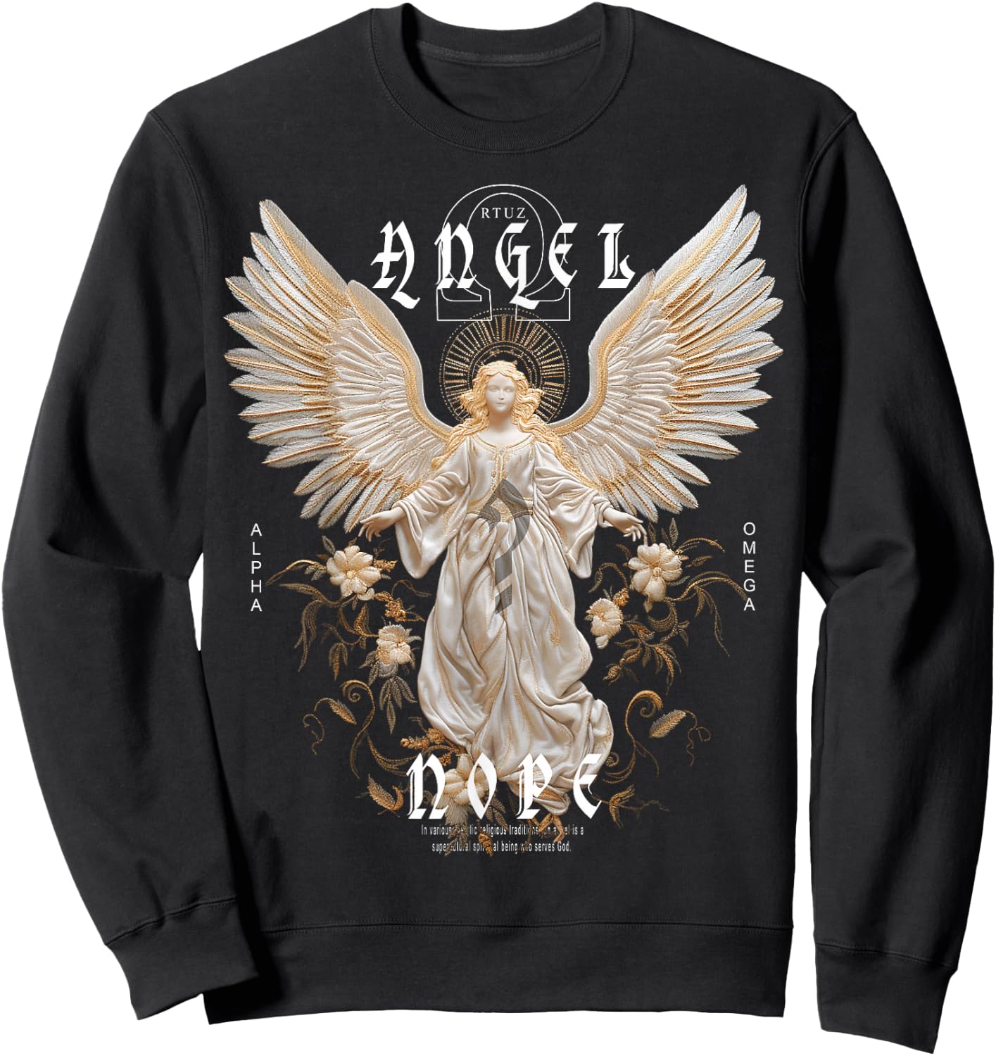 Streetwear Aesthetic Mode Vintage Fashion Damen Herren Engel Sweatshirt - Sweatshirt | Black