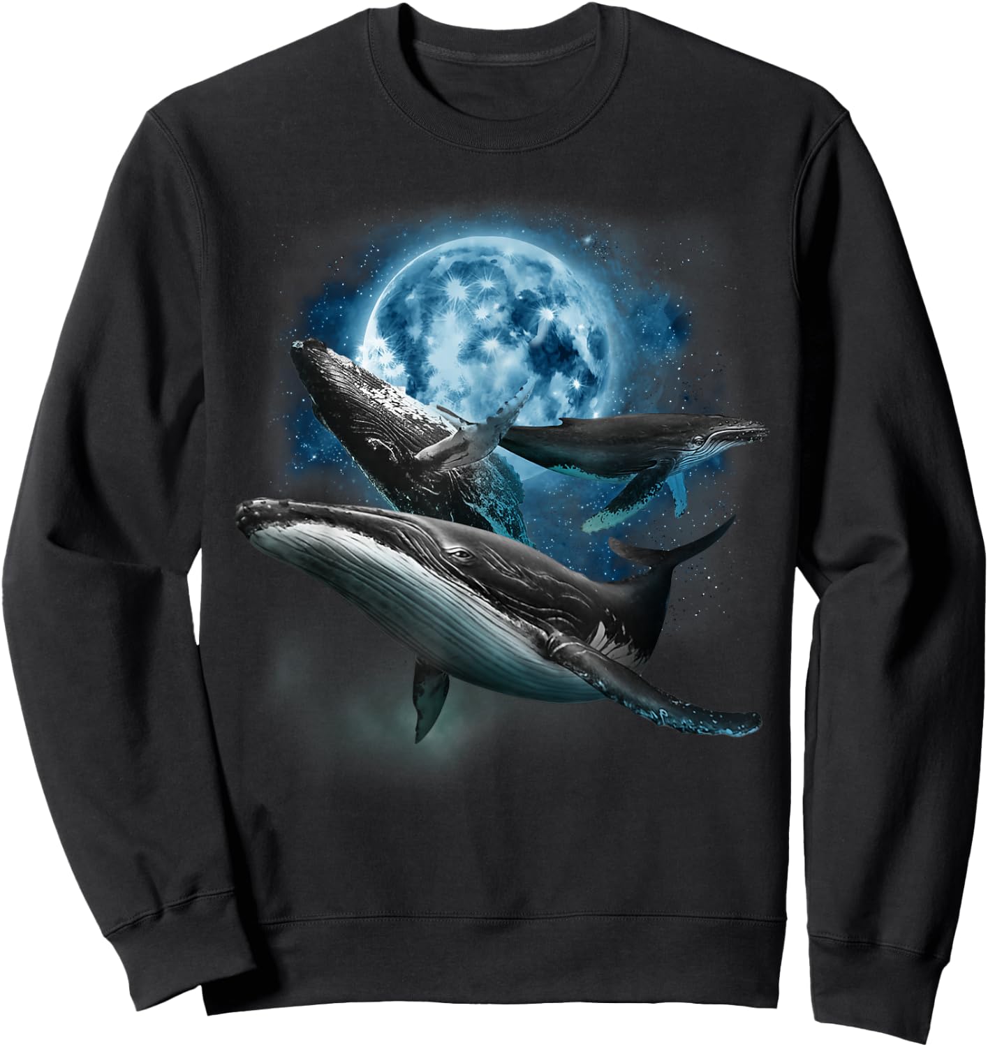 Humpback Whale Shirt - Howling at the Moon Humpback Whale Sweatshirt - Sweatshirt | Black