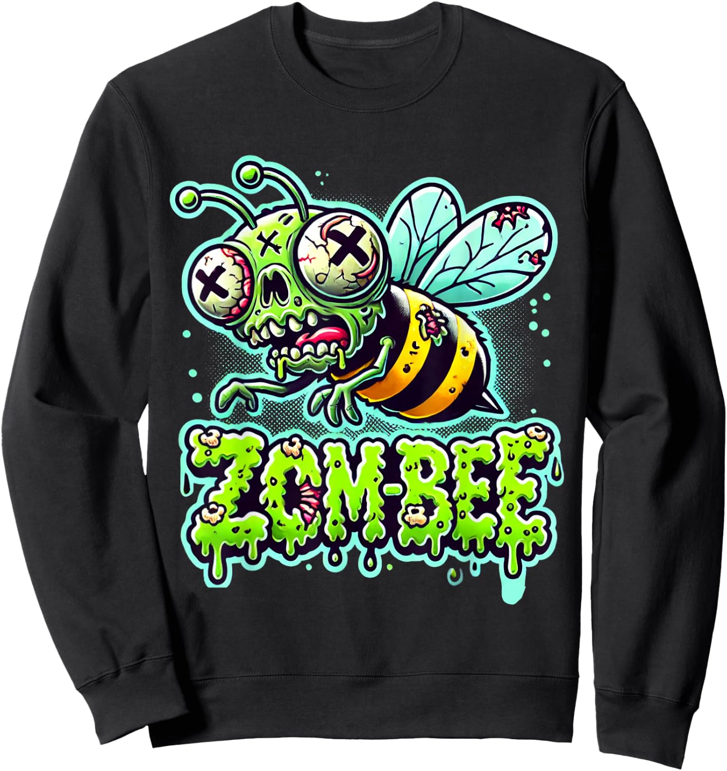 Funny Zom-Bee Apocalypse: Creepy Undead Bee Horror Halloween Sweatshirt - Sweatshirt | Black