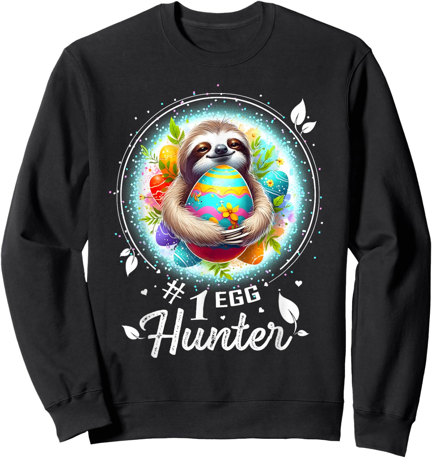 Easter Outfits Men Easter Shirts Sloth Easter Sweatshirt - Sweatshirt | Black