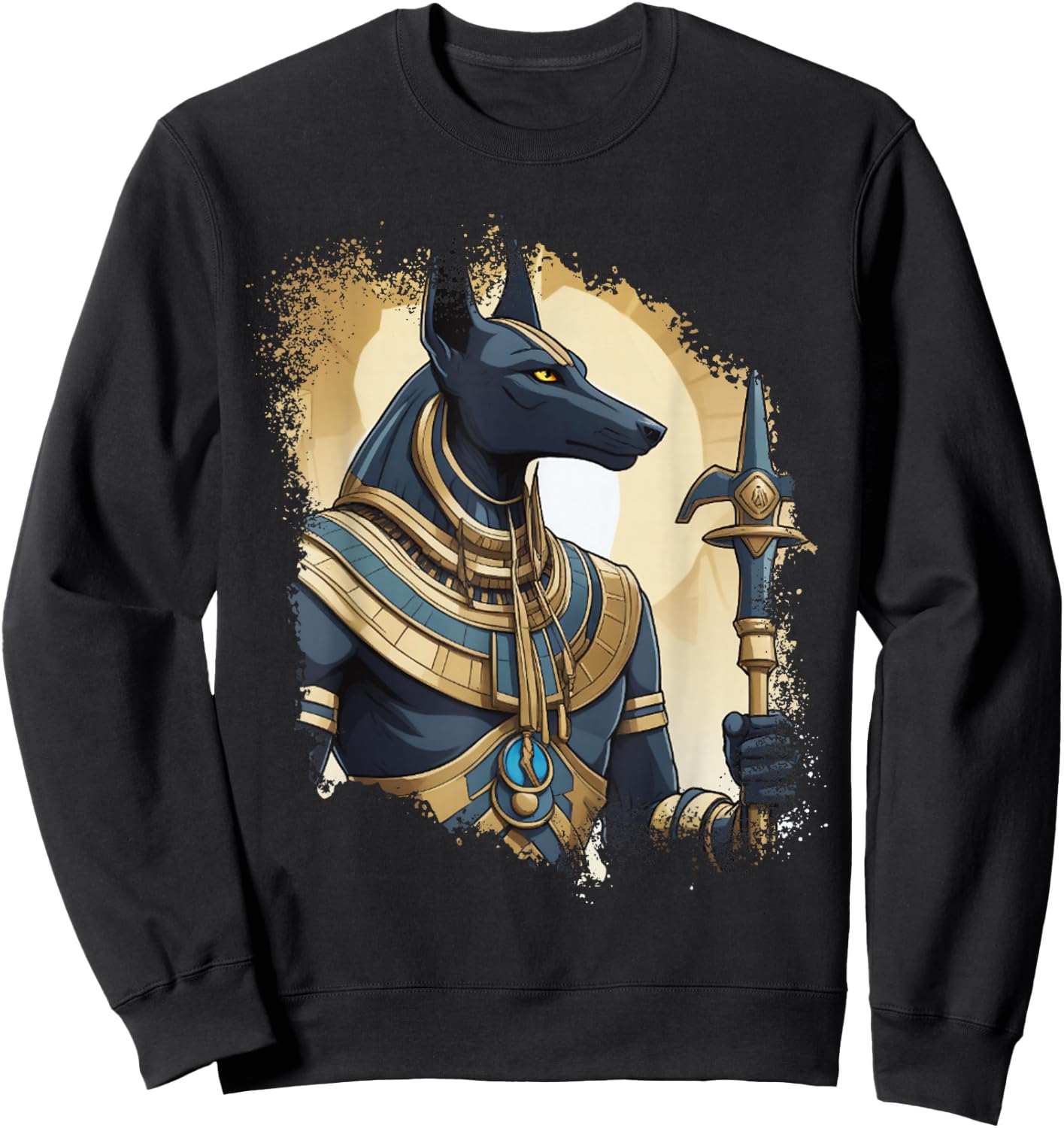 Ancient Egyptian God of the Dead Anubis Egypt Pyramids Sphinx , Black, S Sweatshirt - Sweatshirt | Black
