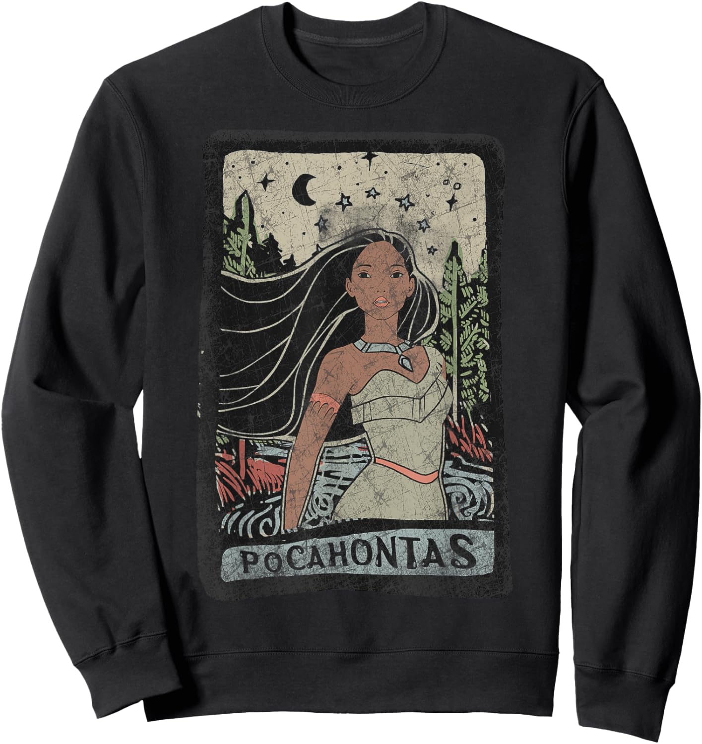 Disney Pocahontas Nature Portrait Poster, Black, S Sweatshirt - Sweatshirt | Black