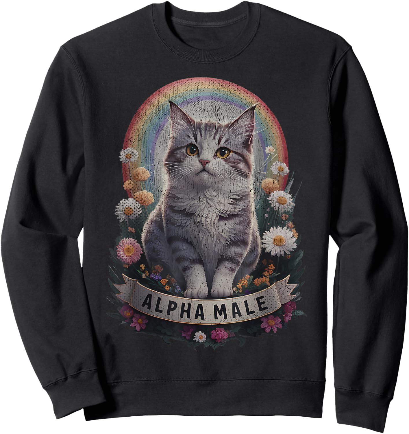 Cute Kitten For Male Alpha Male , Black, S Sweatshirt - Sweatshirt | Black
