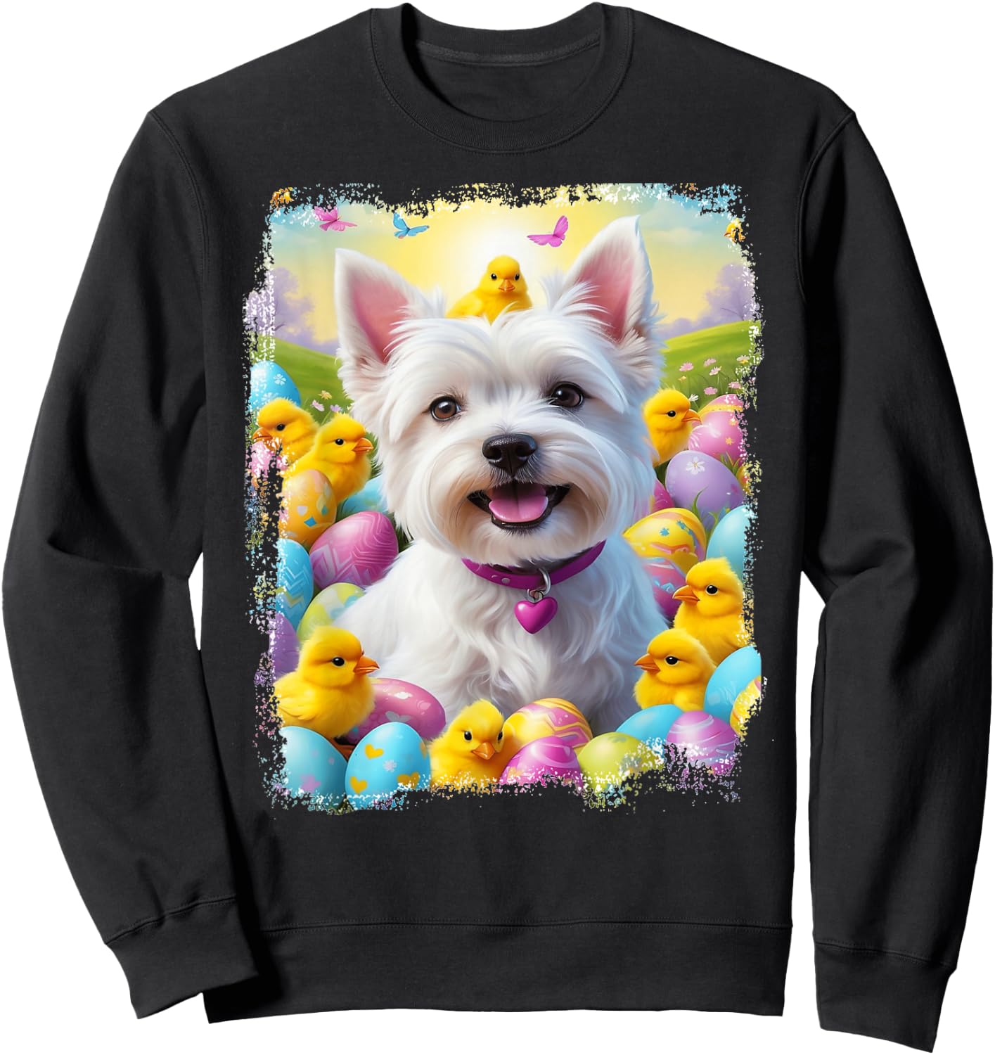 Cute Easter West highland terrier westie lover Sweatshirt - Sweatshirt | Black