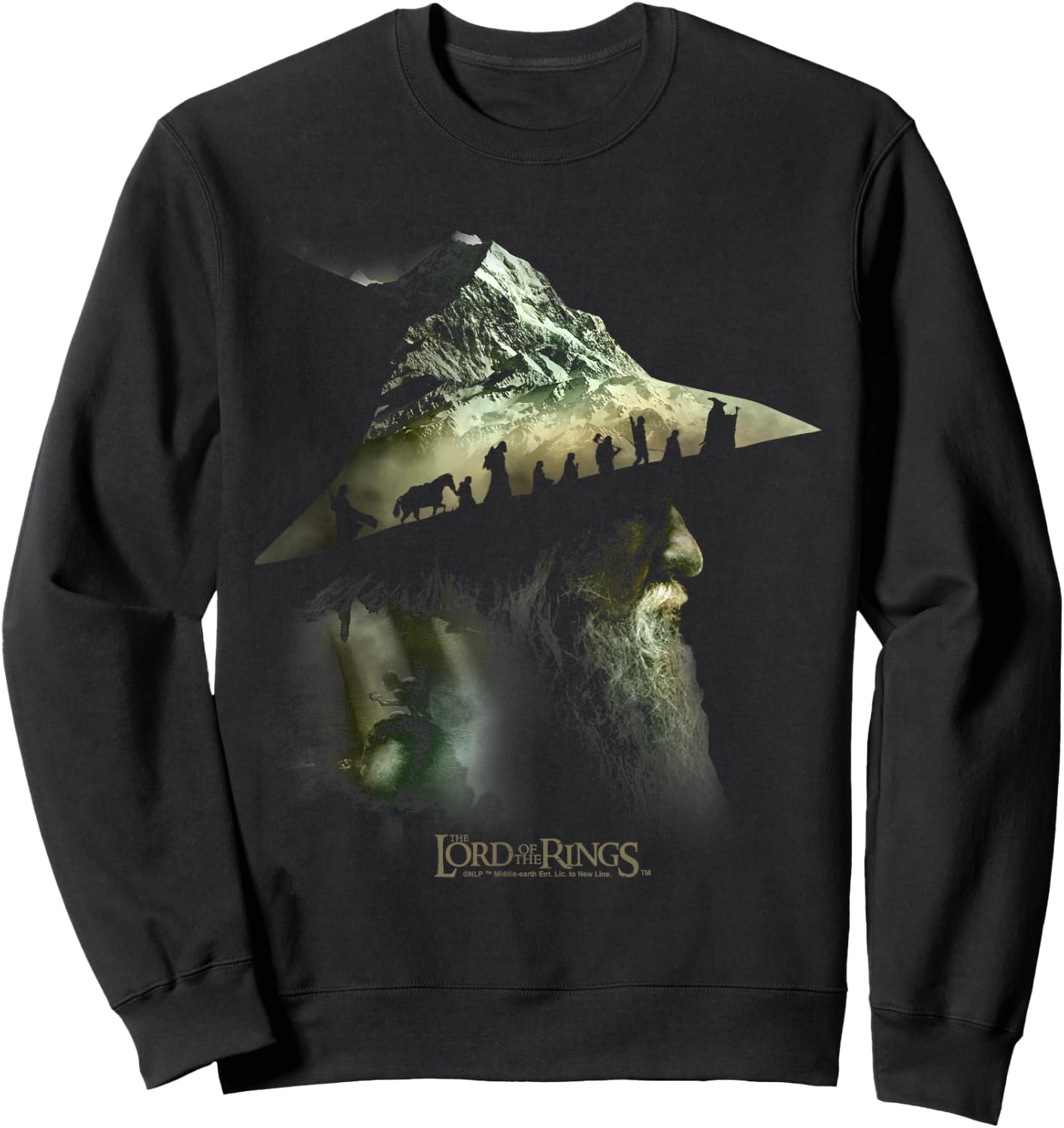 The Lord of the Rings Gandalf Fellowship Mountains Sweatshirt - Sweatshirt | Black