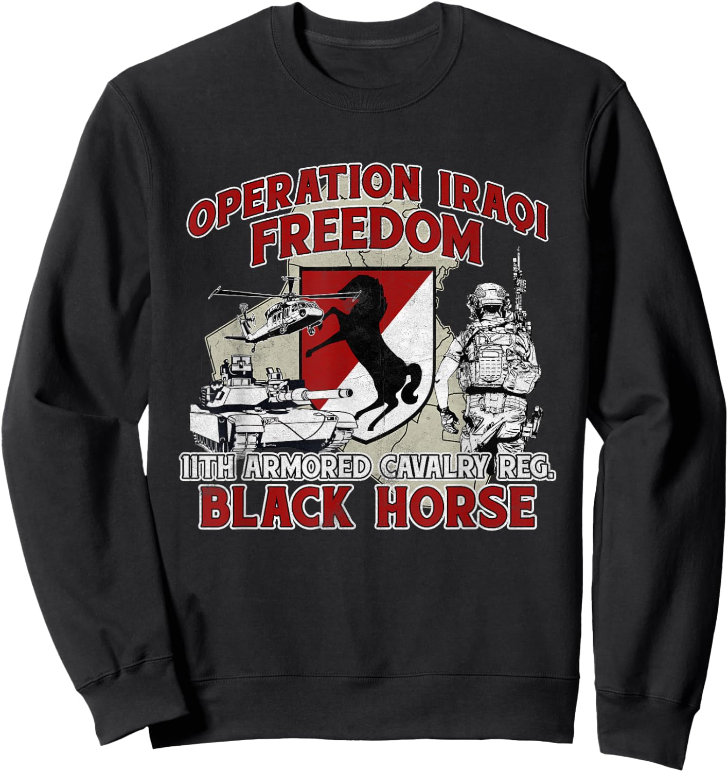 11th Armored Cavalry Regiment Operation Iraqi Freedom OIF Sweatshirt - Sweatshirt | Black