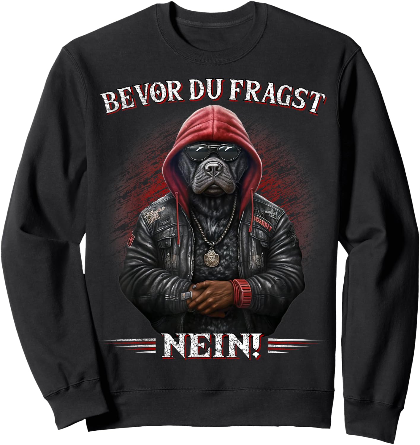 Bevor du fragst - Nein Lustiges Sarkasmus Hunde Kaffee Sweatshirt - Sweatshirt | Black