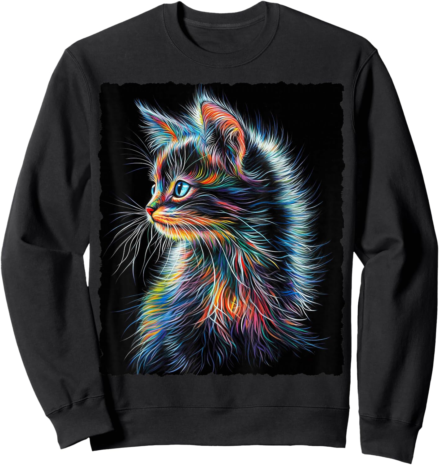 Süße bunte Baby Katze Fantasy Kunst Sweatshirt - Sweatshirt | Black