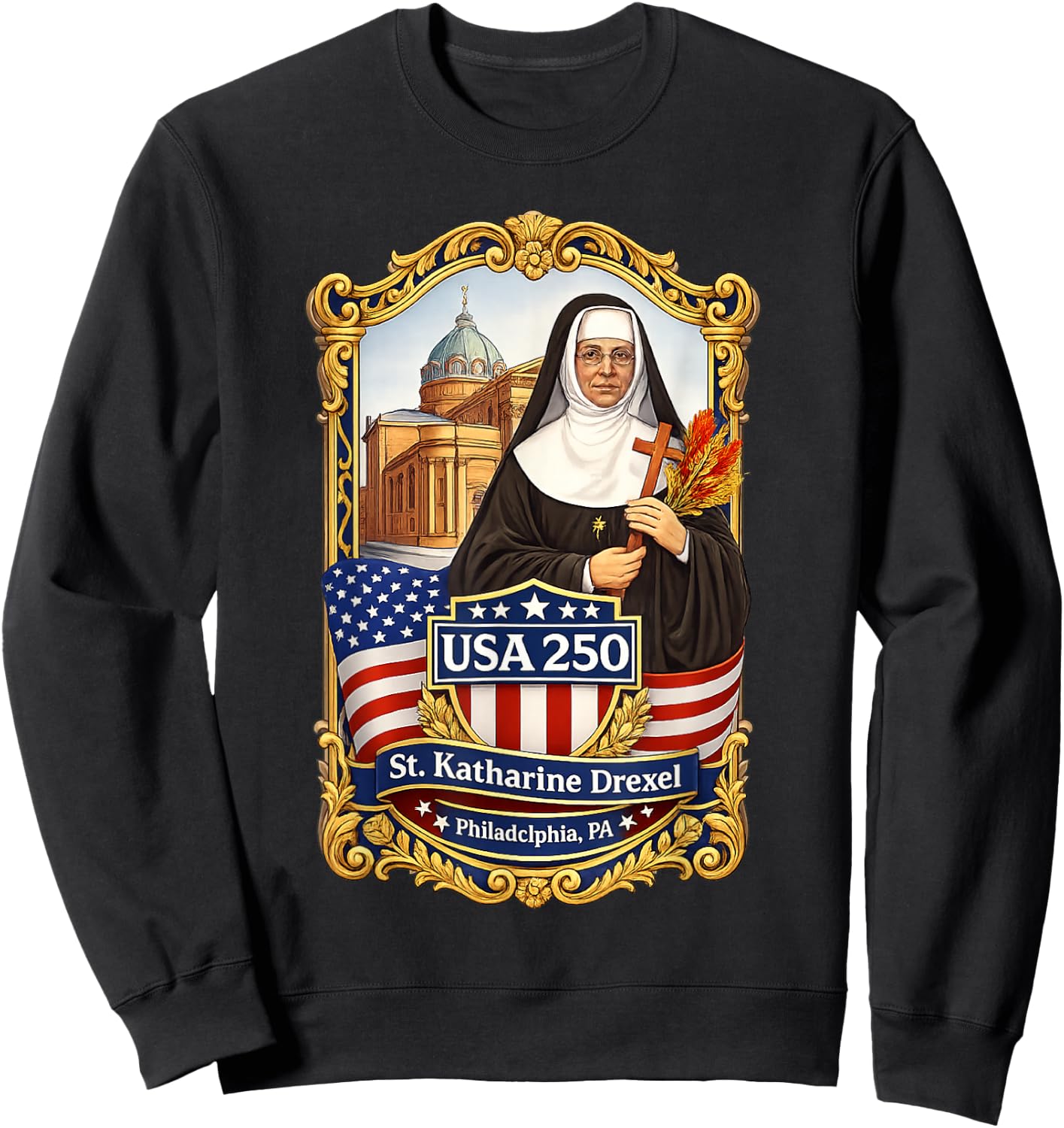 Saint Katharine Drexel Missionary of Charity and Education Sweatshirt - Sweatshirt | Black