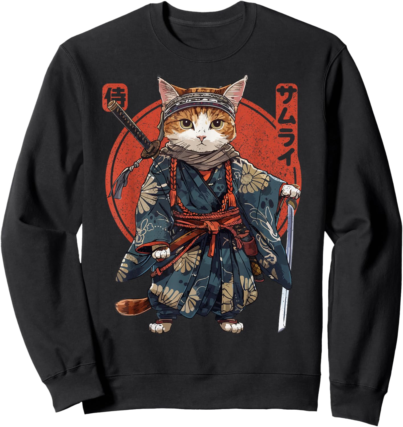 The Samurai Cat , black Sweatshirt - Sweatshirt | Black