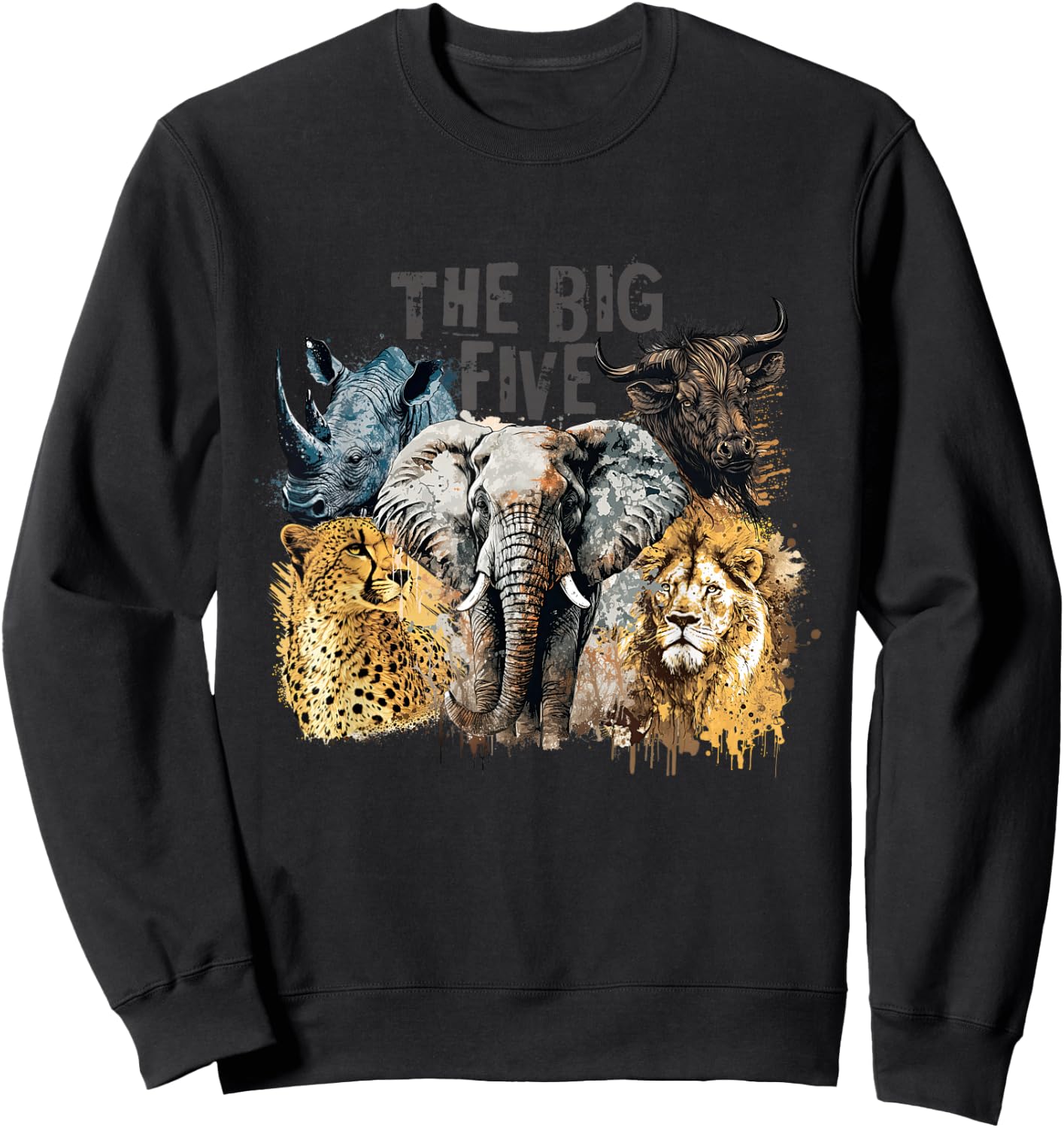 Die großen fünf südafrikanischen Tiere Sweatshirt - Sweatshirt | Black
