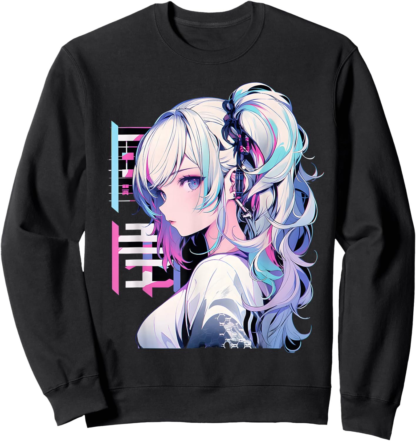 Manga Anime Ästhetische Cyberpunk Techwear Harajuku Sweatshirt - Sweatshirt | Black