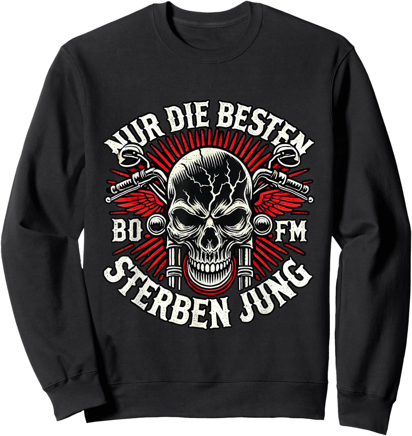 "Nur die Besten die Jung" Biker Statement Rocker , black Sweatshirt - Sweatshirt | Black