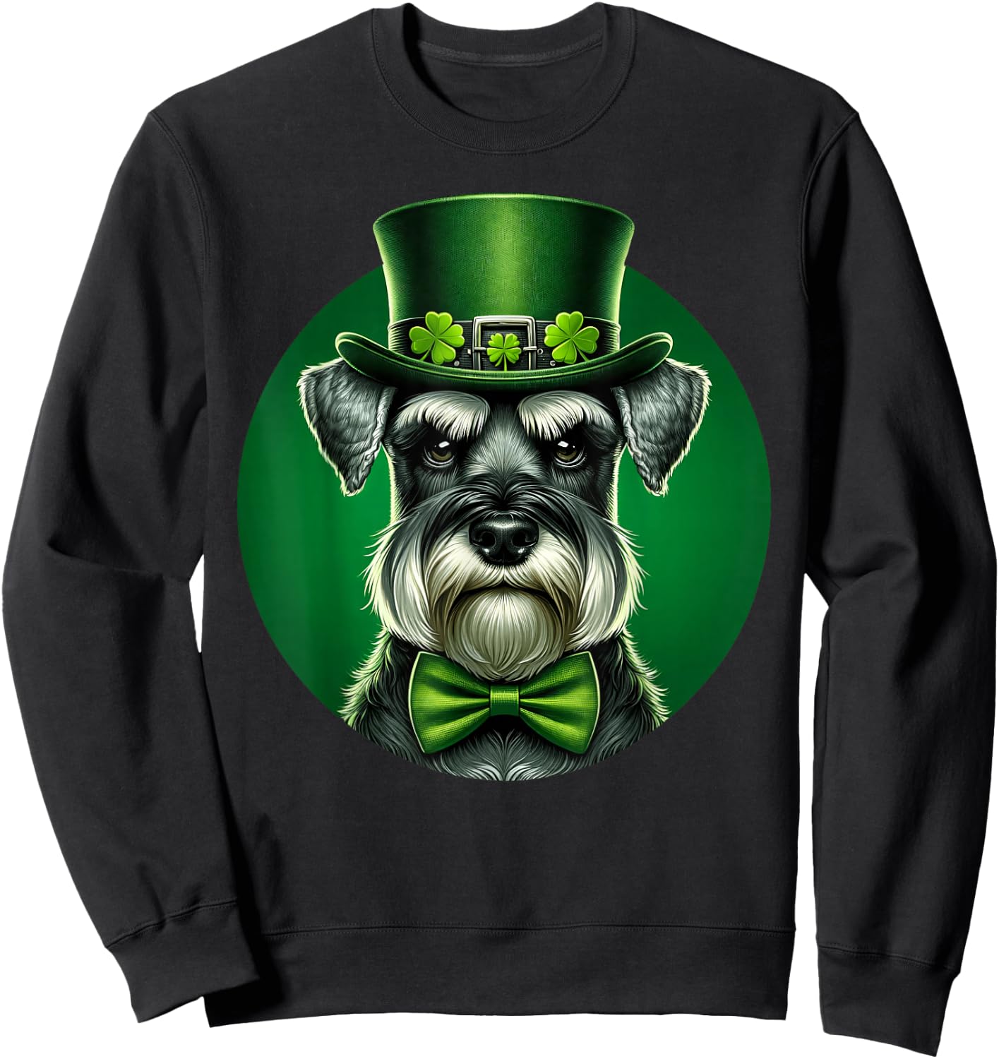Funny Miniature Schnauzer Dog St Patricks Day Pet Lover Sweatshirt - Sweatshirt | Black