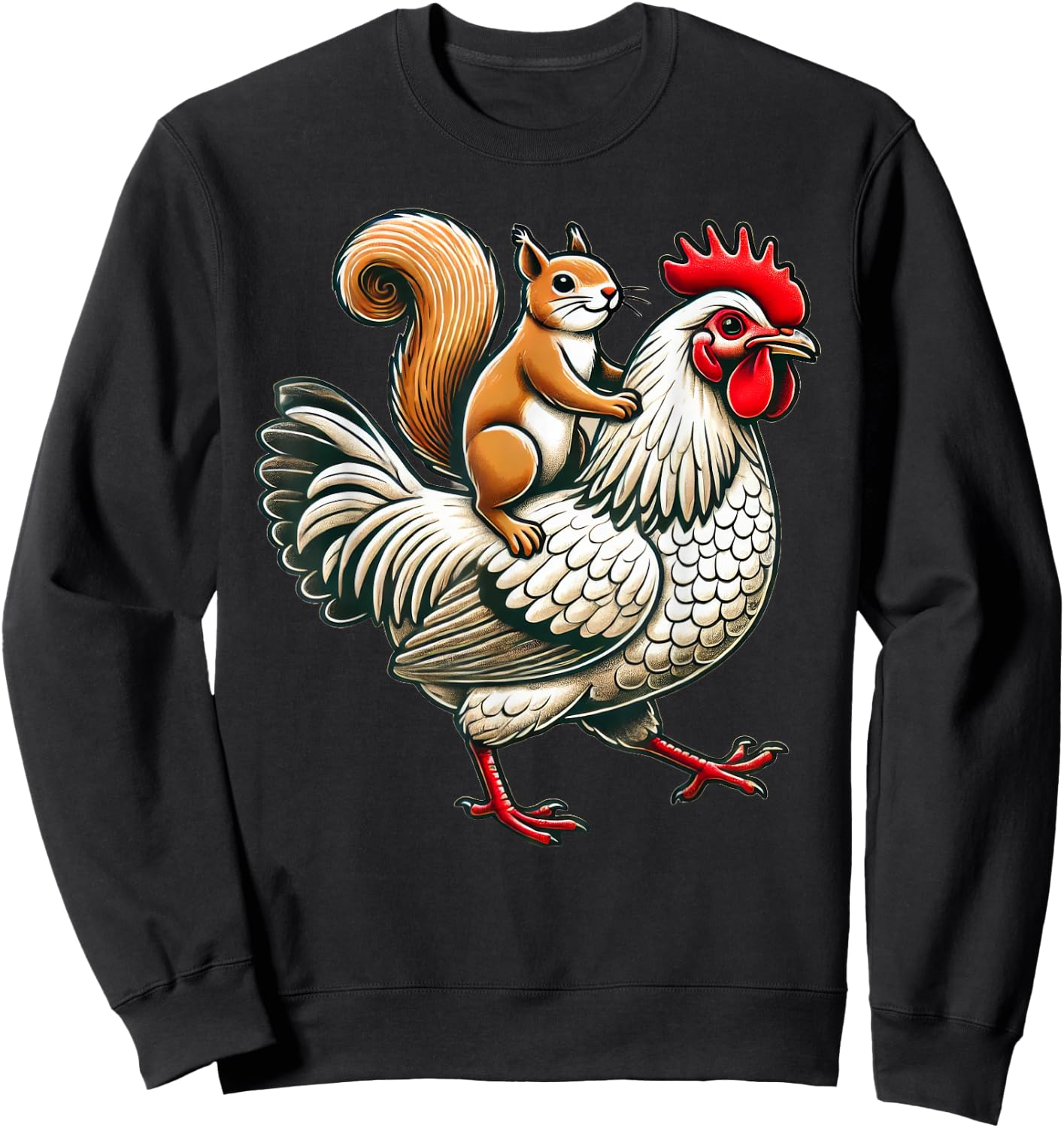 Cute Squirrel Chicken Sweatshirt - Sweatshirt | Black