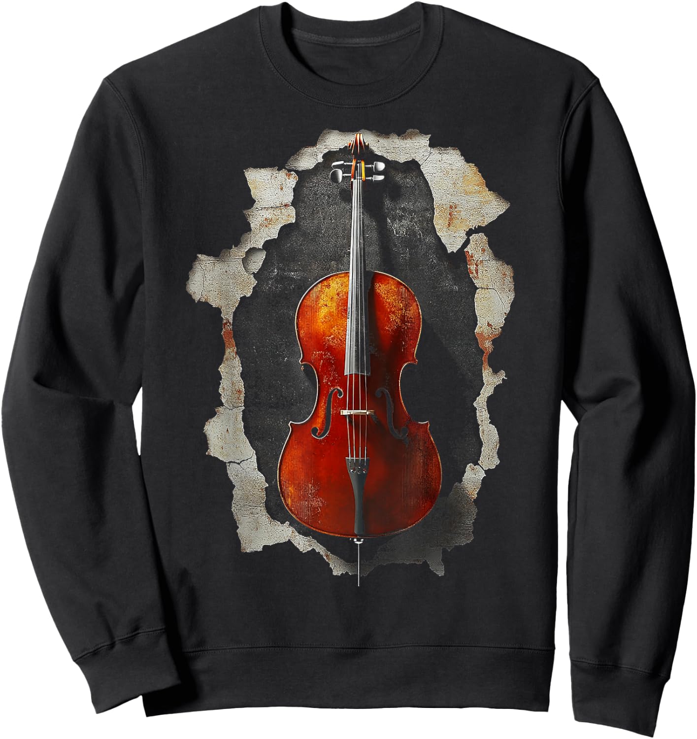 Cello Music Instrument Graphic Art Cello Sweatshirt - Sweatshirt | Black