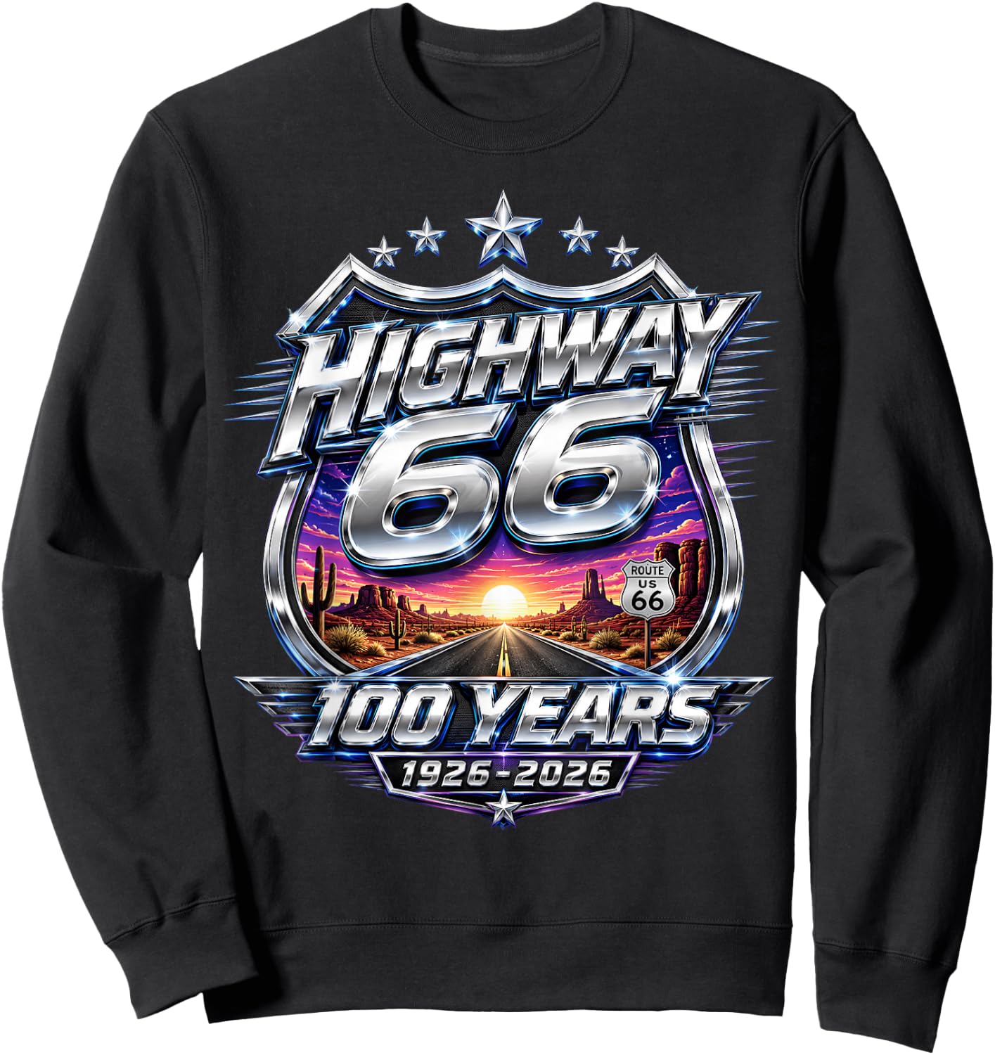 Vintage Highway 66 100 Year Centennial Anniversary Souvenir Sweatshirt - Sweatshirt | Black