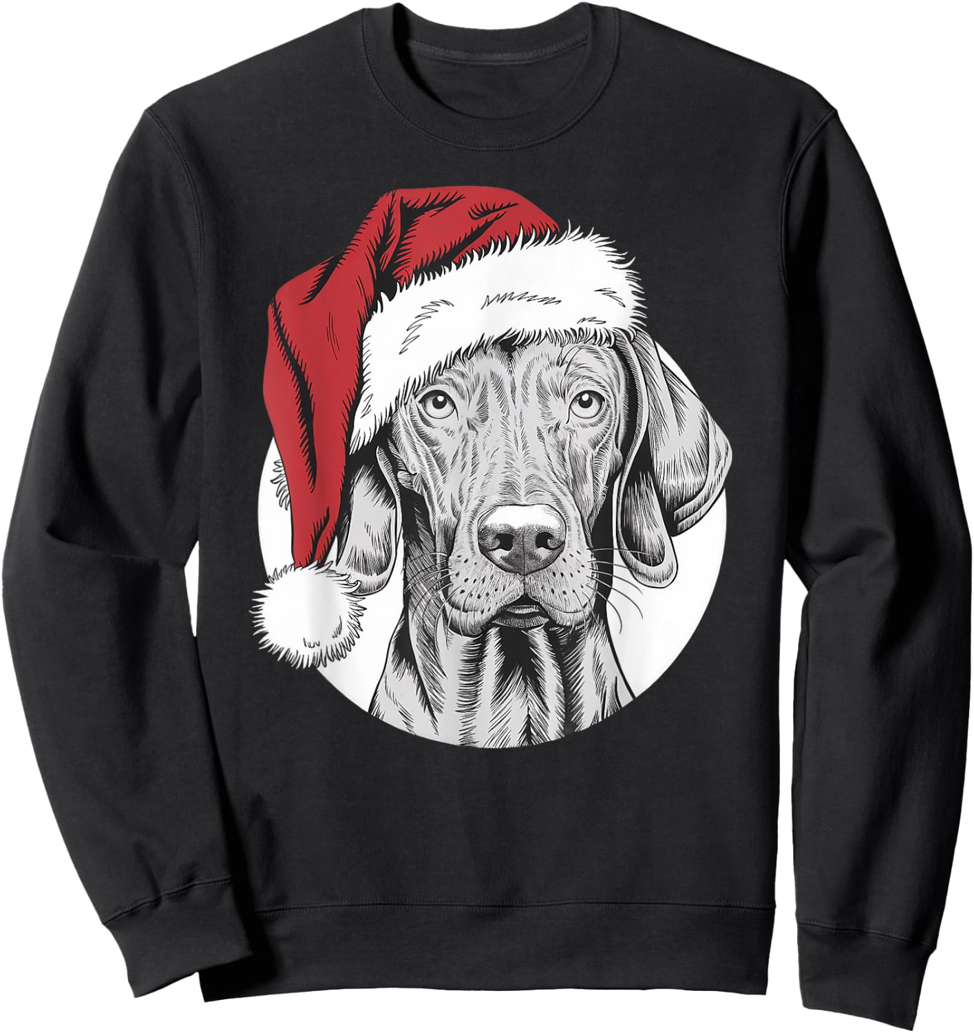 Joyful Vizsla Santa Dog on Vizsla Christmas Men Women Kids Sweatshirt - Sweatshirt | Black