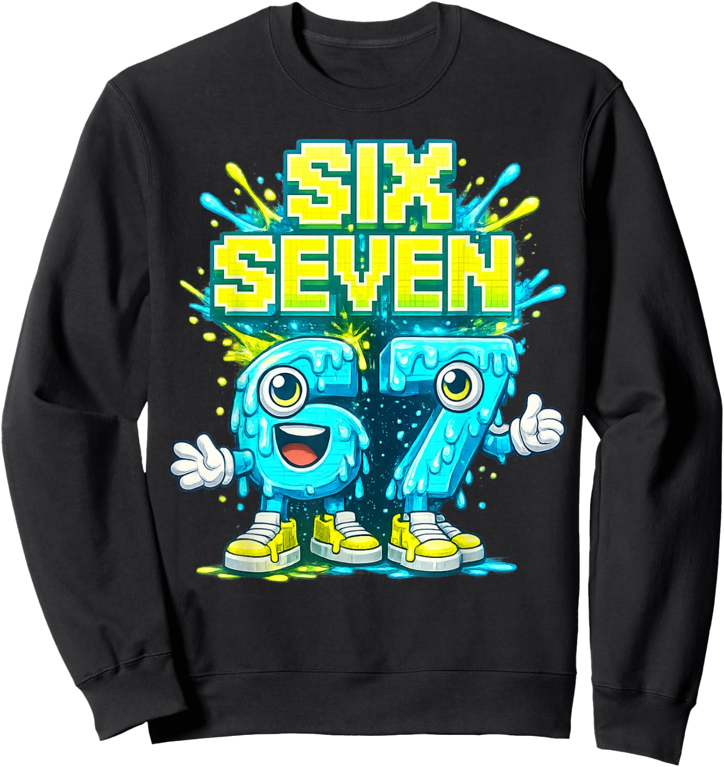 I was 6 Now I'm Six 7 Seven Years Brainrot Birthday Sweatshirt - Sweatshirt | Black