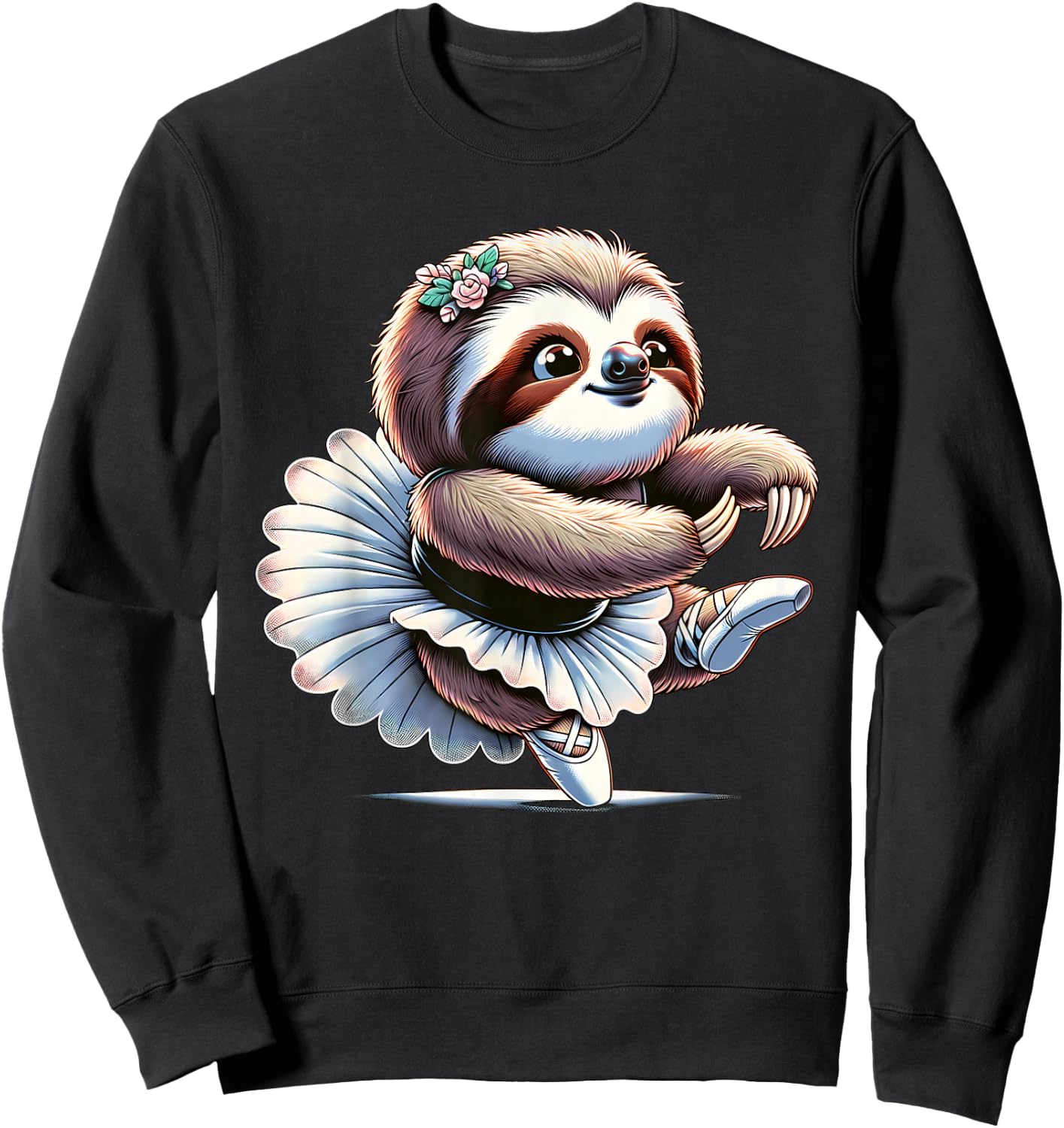 Ballerina Sloth Dancing Sweatshirt - Sweatshirt | Black