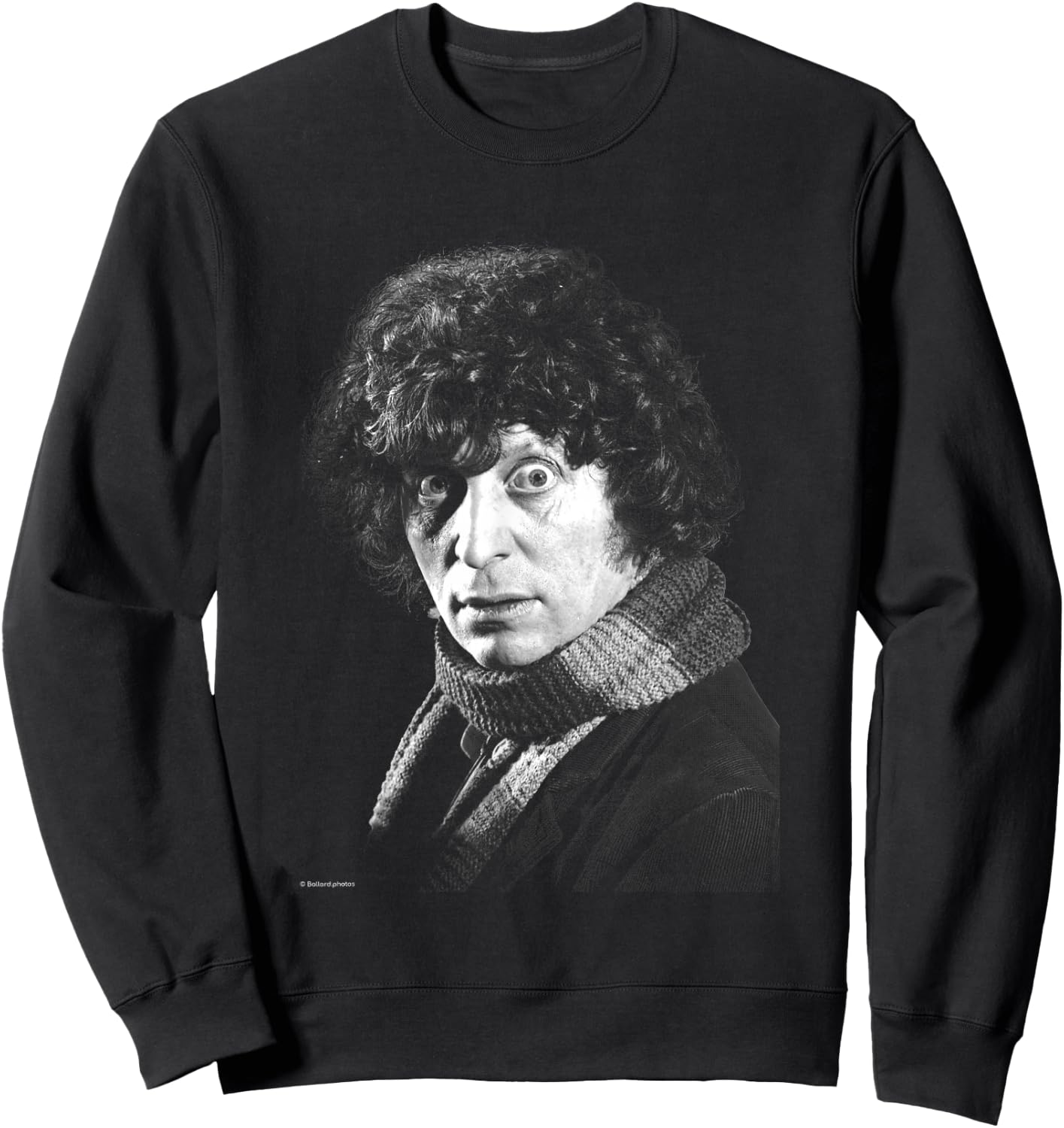 Doctor Who Actor Tom Baker Staring Black & White Sweatshirt - Sweatshirt | Black