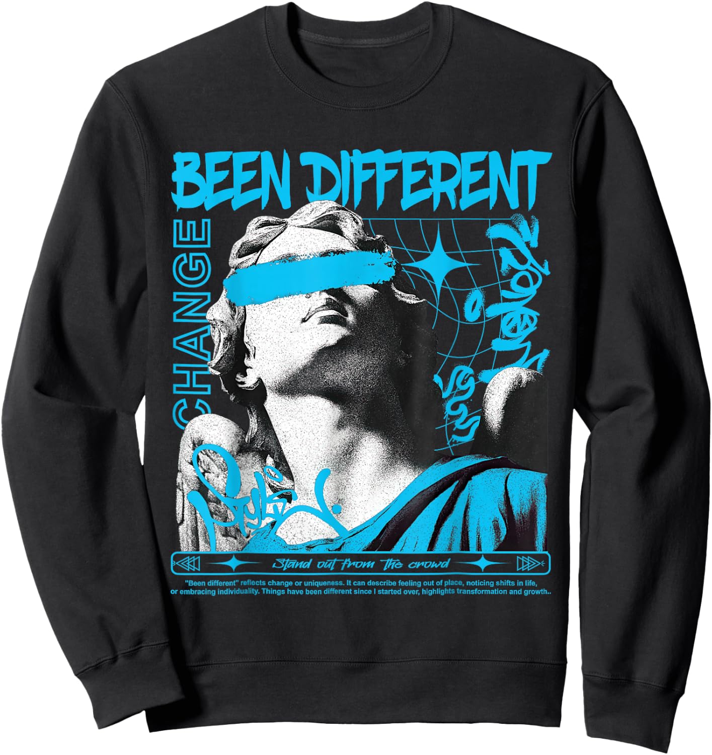 Gamma Blue Black White Match Sweatshirt - Sweatshirt | Black
