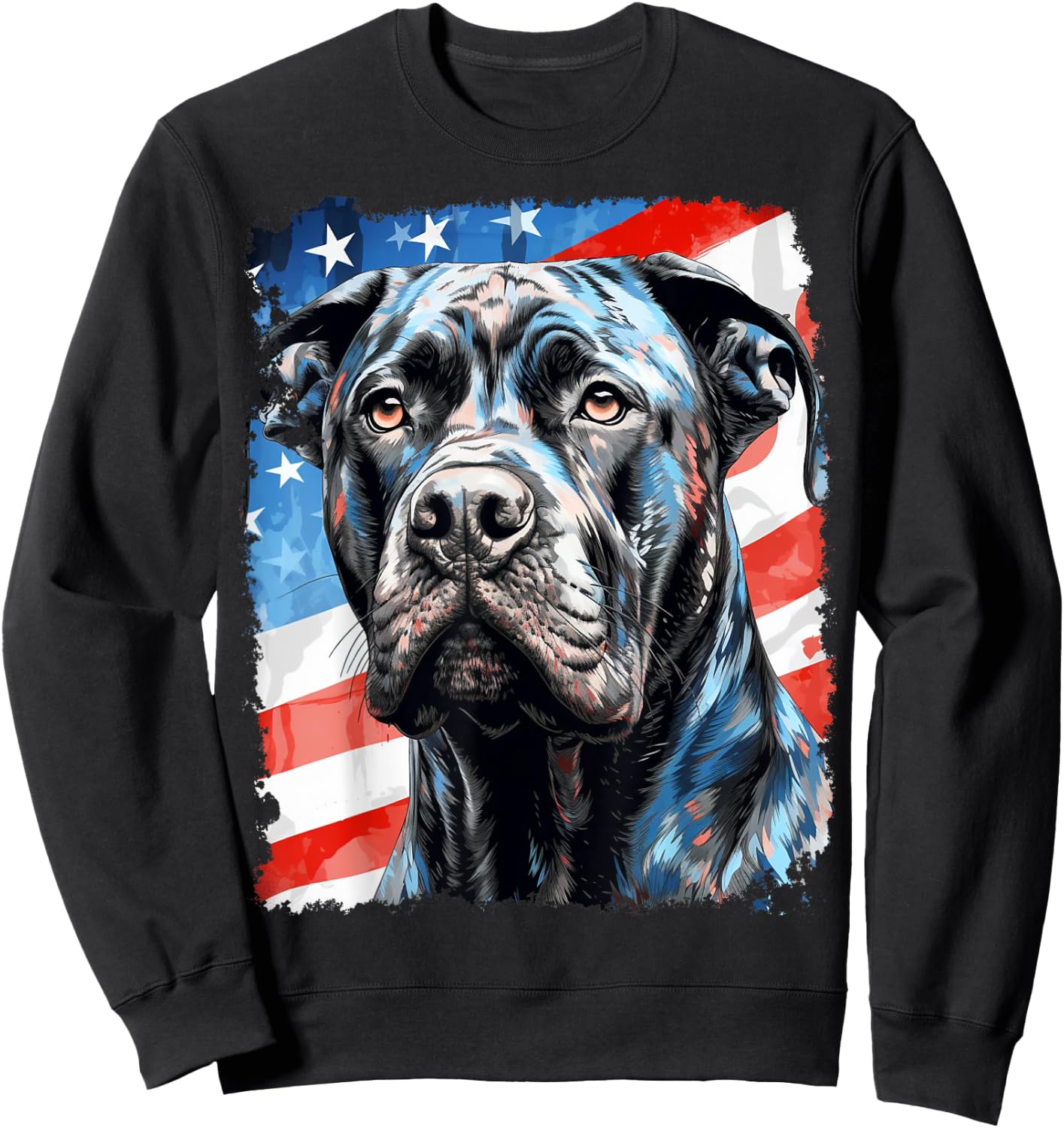 Pop Art Dog 4th of July Cane Corso Sweatshirt - Sweatshirt | Black