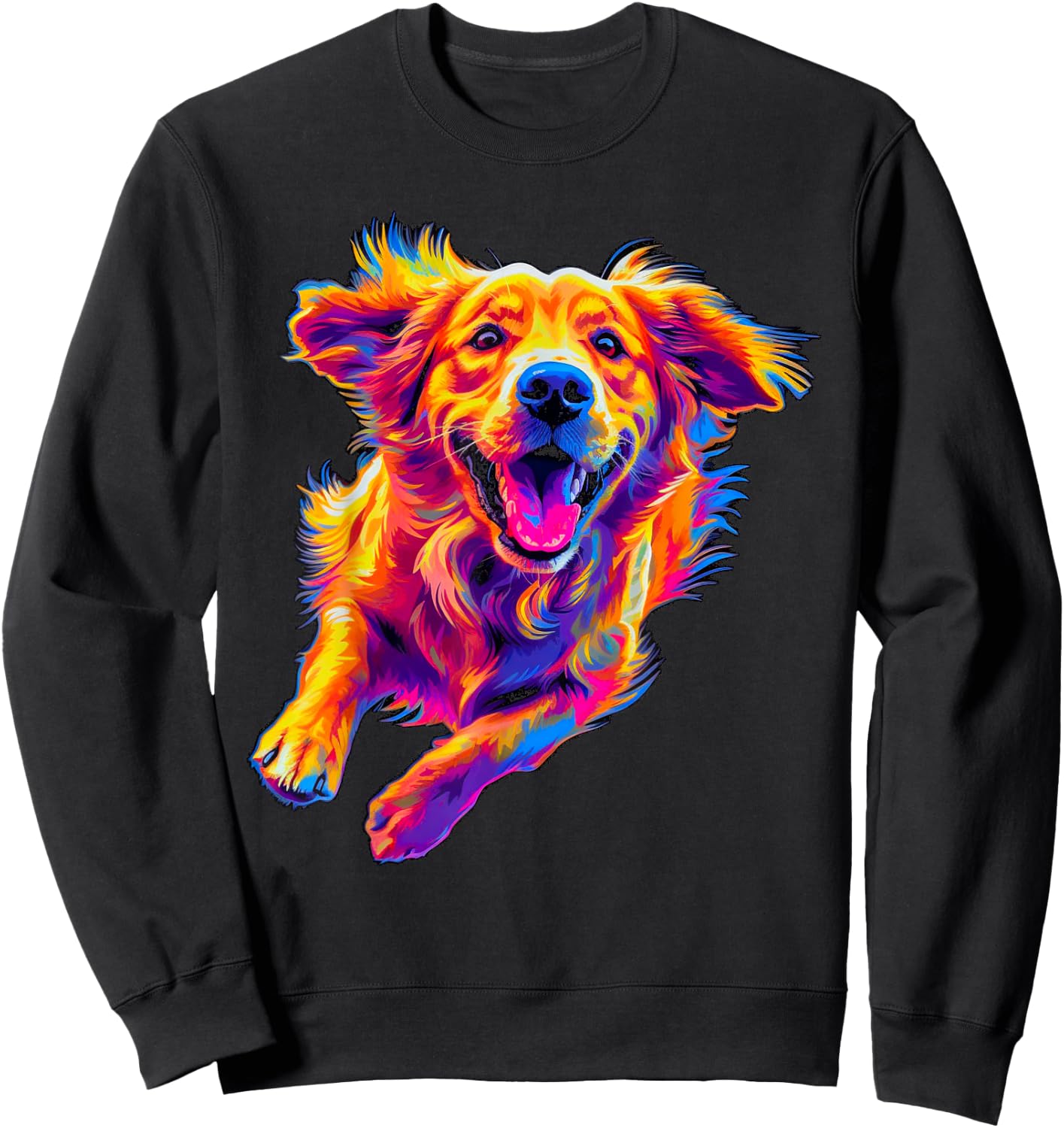 Art Design Funny Golden Retriever Dog Sweatshirt - Sweatshirt | Black